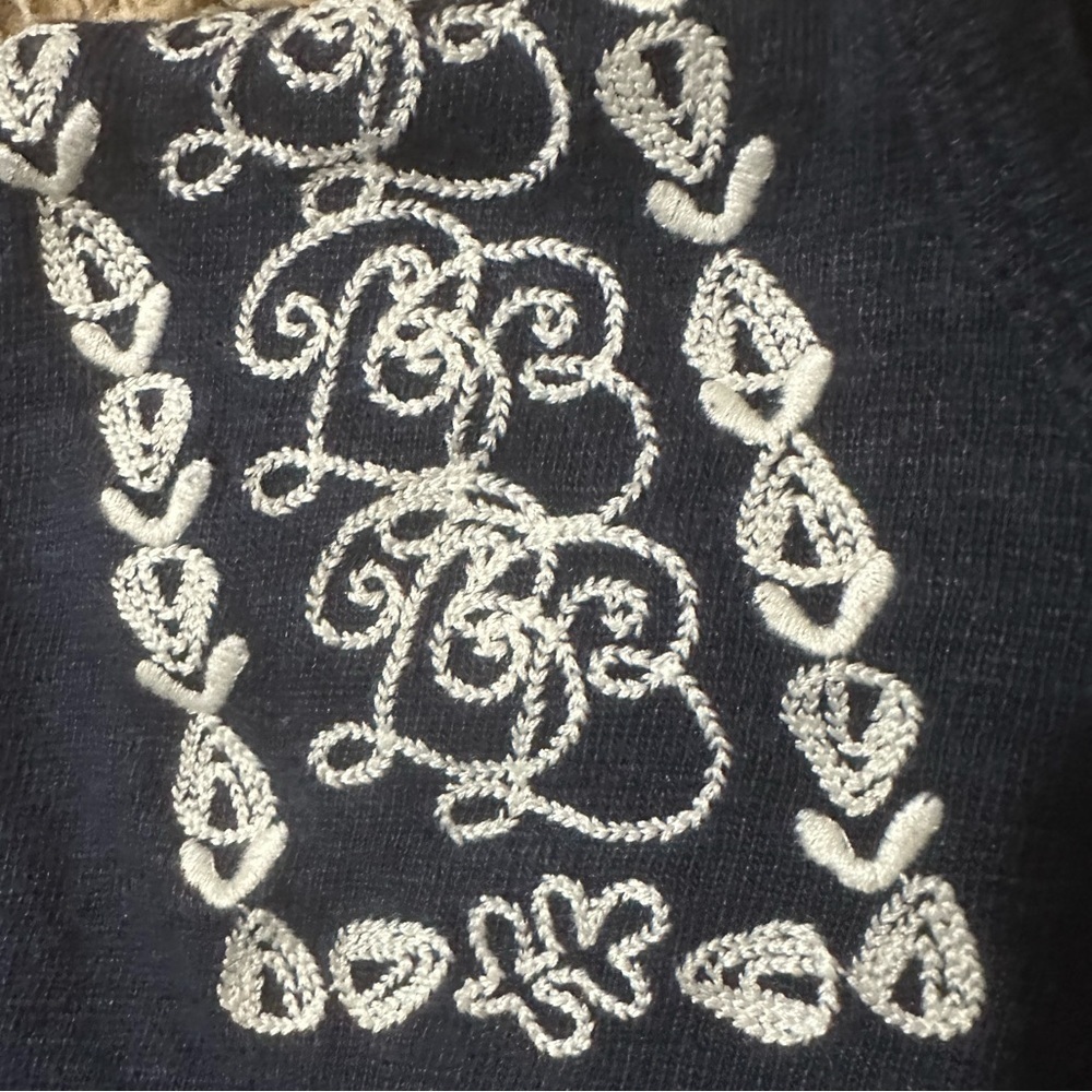 Brooks Brothers Navy Linen Embroidered Shirt Size Medium - Picture 3 of 5